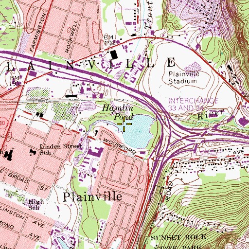 Topographic Map of Trout Brook Number 1, CT