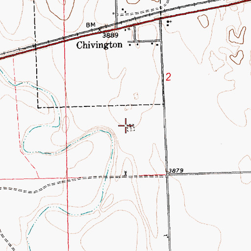 Topographic Map of Chivington Cemetery, CO