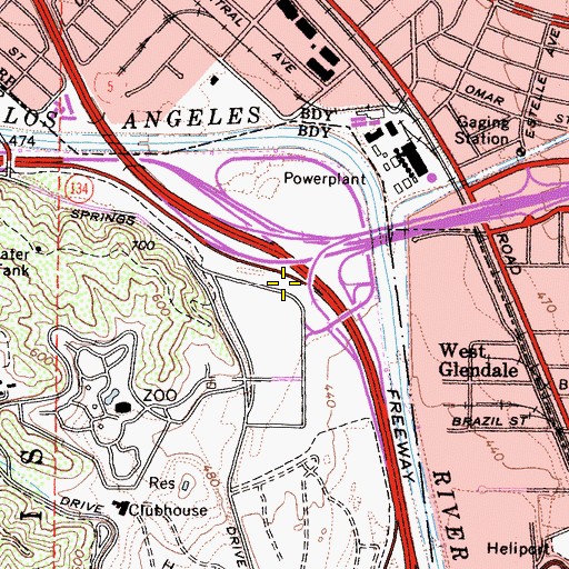 Topographic Map of Griffith Park Aerodrome (historical), CA