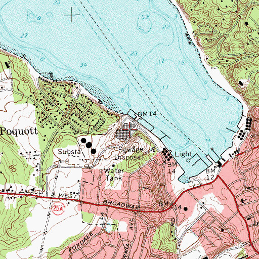 Topographic Map of Port Jefferson Power Station, NY