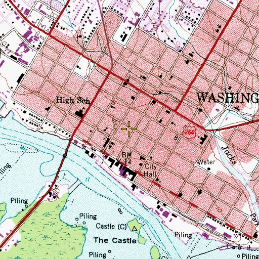 Topographic Map of Washington Police Department, NC