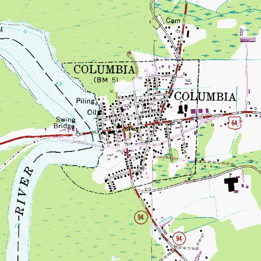 Topographic Map of Tyrrell County Sheriff's Office, NC