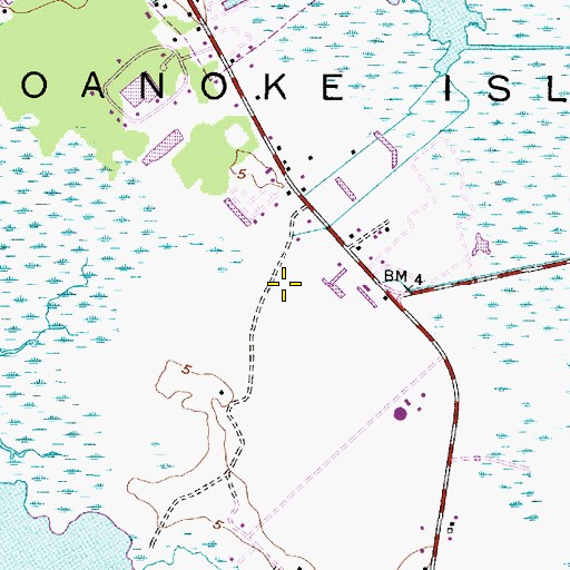Topographic Map of Dare County Sheriff's Office - Manteo, NC