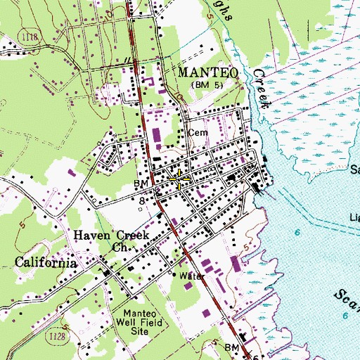 Topographic Map of Manteo Police Department, NC