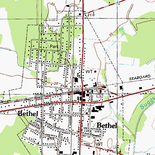 Topographic Map of Bethel Police Department, NC