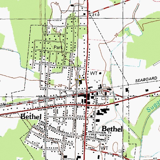 Topographic Map of Bethel Police Department, NC