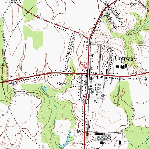 Topographic Map of Conway Police Department, NC
