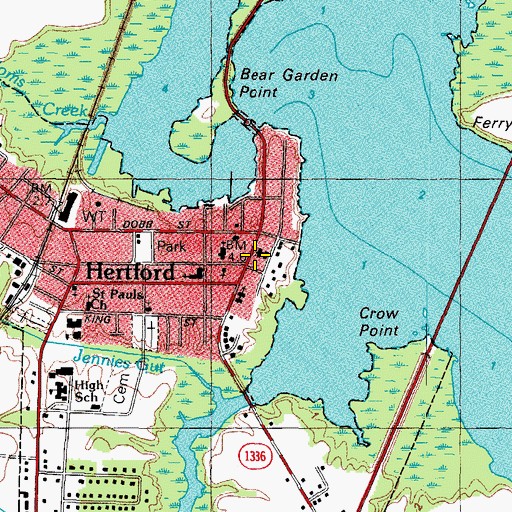 Topographic Map of Perquimans County Sheriff's Office, NC