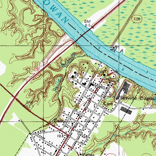 Topographic Map of Hertford County Sheriff's Office, NC