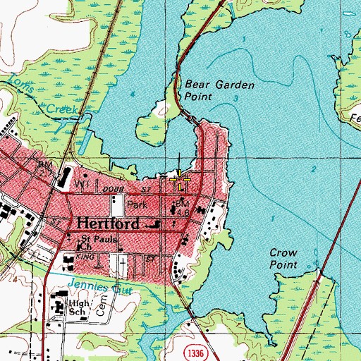 Topographic Map of Hertford Police Department, NC