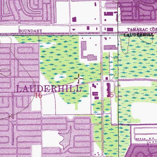 Topographic Map of Lauderhill Fire Rescue Station 73, FL