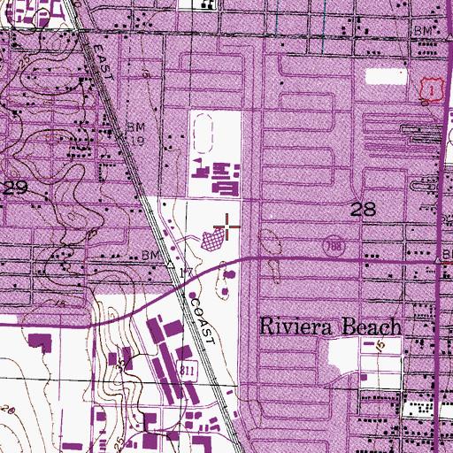 Topographic Map of Riviera Beach Fire Rescue Station 87 Headquarters, FL