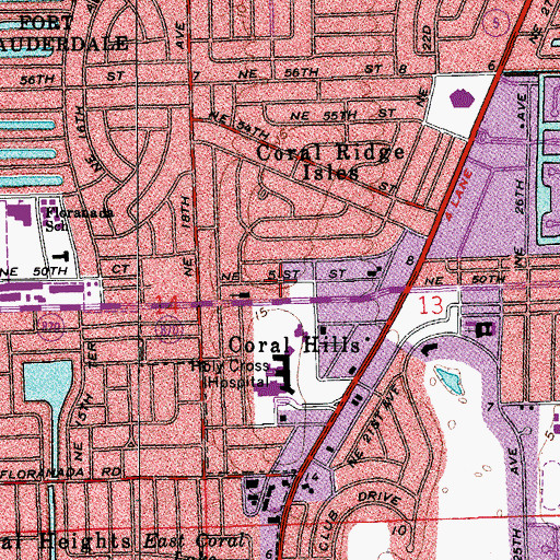 Topographic Map of Fort Lauderdale Fire Rescue Department Station 35, FL