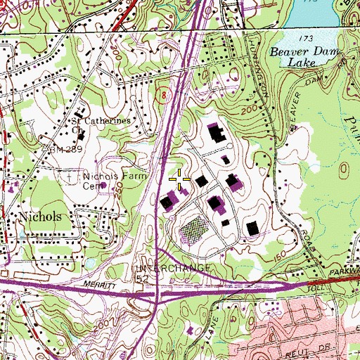 Topographic Map of Chase Manhattan Bank of Connecticut Heliport, CT