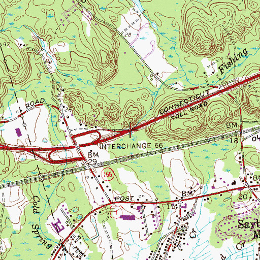 Topographic Map of Interchange 66, CT