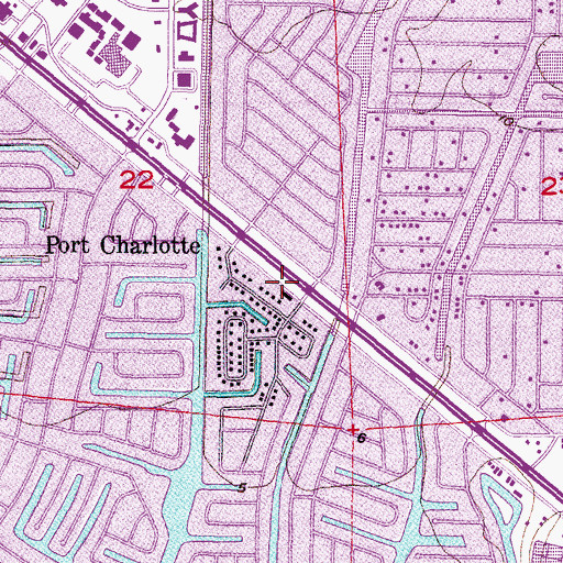 Topographic Map of Charlotte County Fire and Emergency Medical Services Station 1, FL