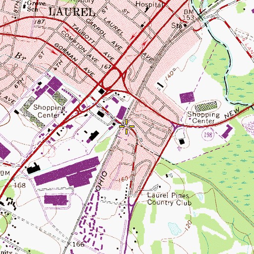 Topographic Map of Prince Georges County Fire Department Company 849 Laurel Volunteer Fire and Rescue Squad Company 849, MD