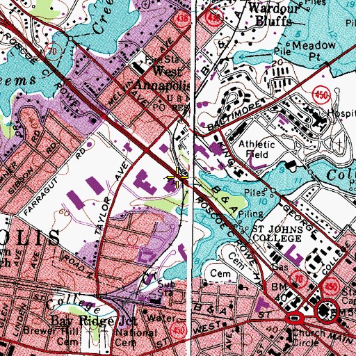 Topographic Map of Calvary Center, MD