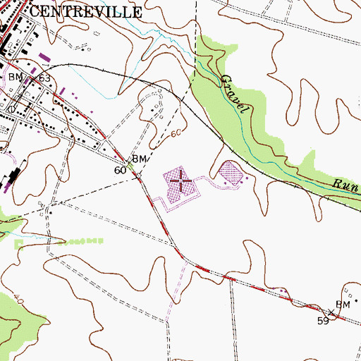 Topographic Map of Queen Anne's Evening High School, MD