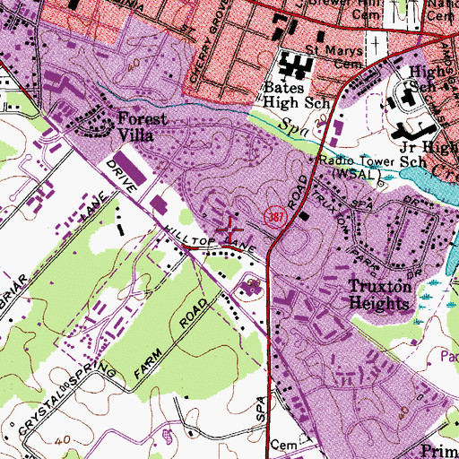 Topographic Map of Creative Garden Learning Center, MD