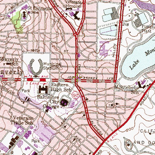Topographic Map of Our Saviour Lutheran Church Child Development Center, MD