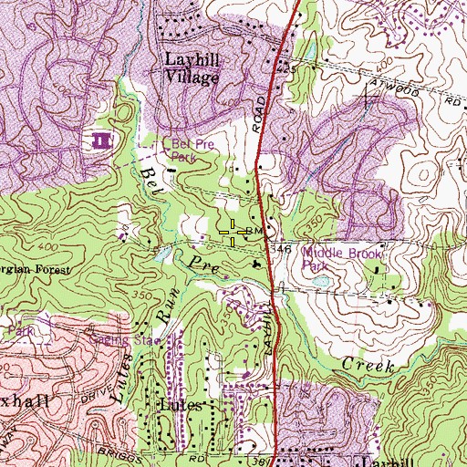 Topographic Map of The Barrie Day School, MD