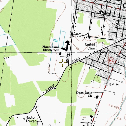 Topographic Map of Choptank Elementary School, MD
