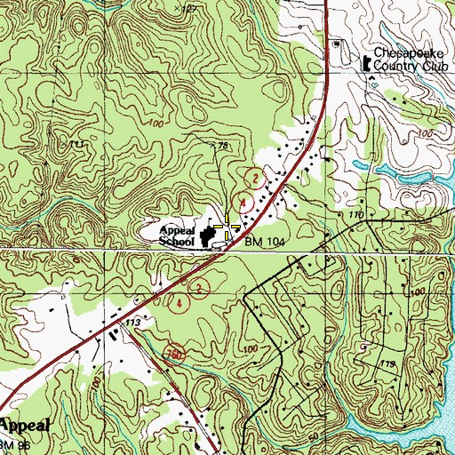 Topographic Map of Patuxent Elementary School, MD