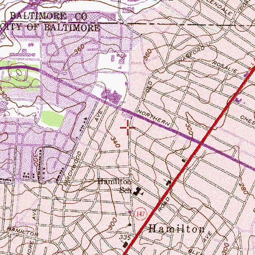 Topographic Map of Hamilton Christian Center, MD