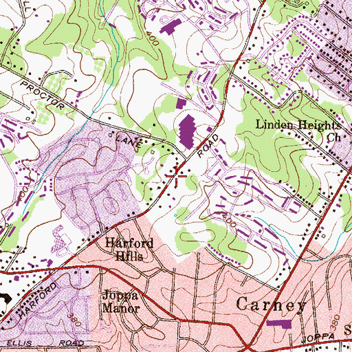 Topographic Map of Atonement Lutheran School, MD