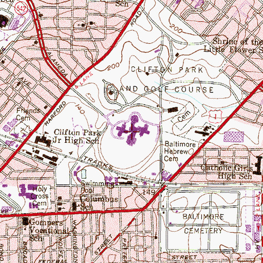 Topographic Map of Doris M Johnson High School, MD