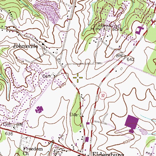 Topographic Map of Liberty High School, MD