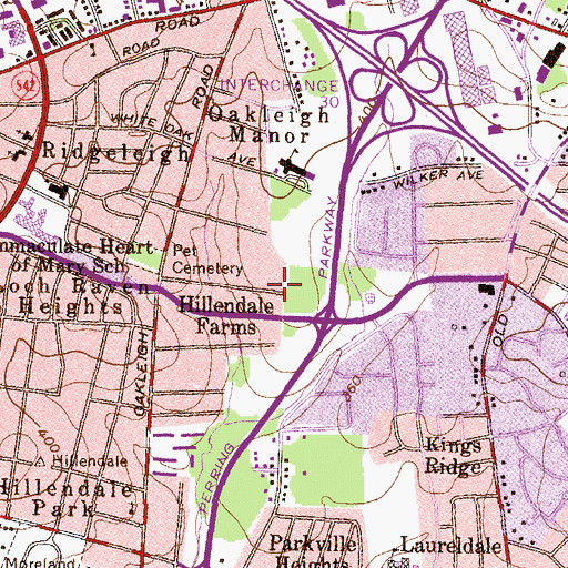 Topographic Map of White Oak School, MD