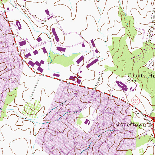 Topographic Map of Young Care School, MD