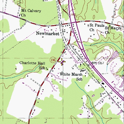 Topographic Map of White Marsh Elementary School, MD