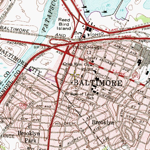 Topographic Map of Saint John's Christian Day School, MD