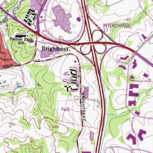 Topographic Map of Lansdowne Learning Center, MD