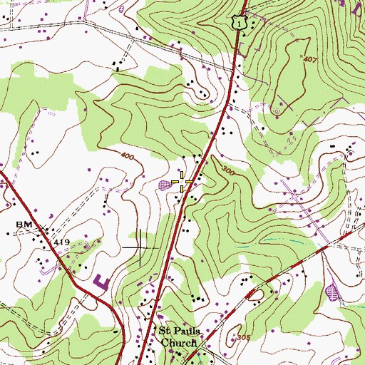 Topographic Map of Open Bible Christian Academy, MD