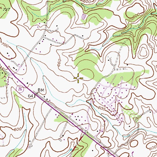 Topographic Map of Linton Springs Elementary School, MD