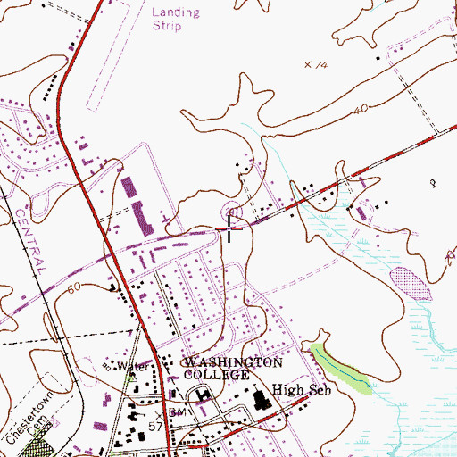 Topographic Map of Chestertown Christian Academy, MD