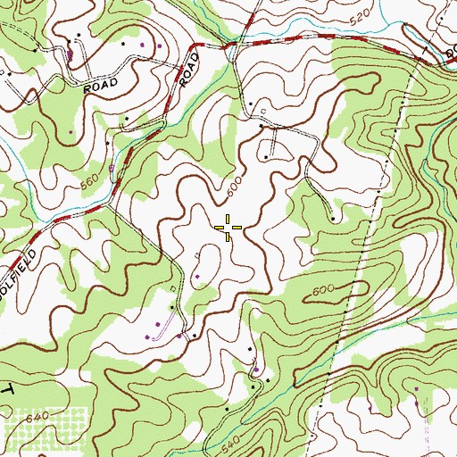 Topographic Map of New Town High School, MD
