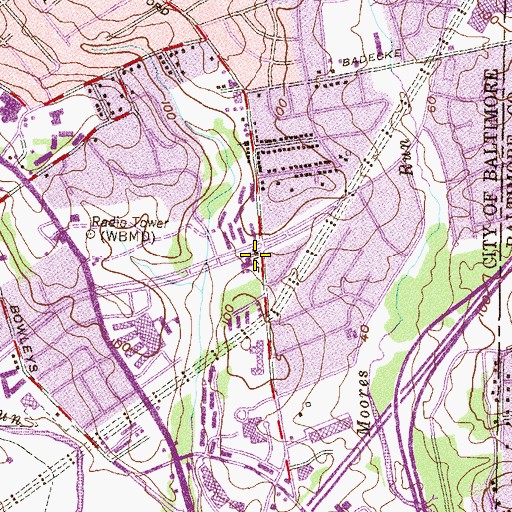 Topographic Map of New Creation Christian Academy, MD