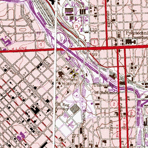 Topographic Map of Midtown Academy, MD