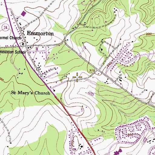 Topographic Map of New Covenant Christian School, MD