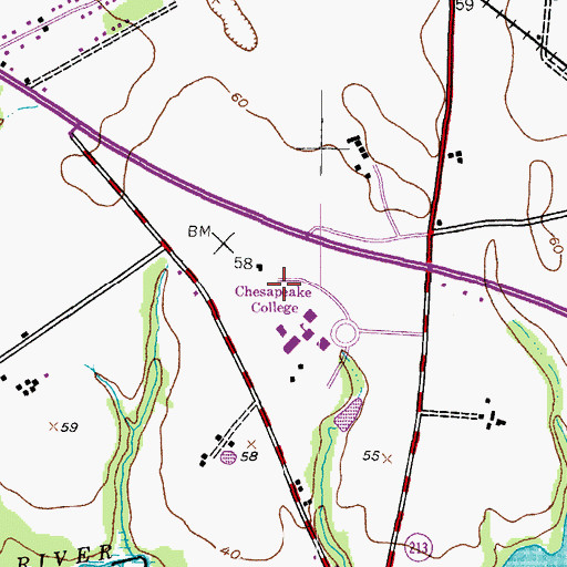 Topographic Map of Eastern Shore Higher Education Center, MD