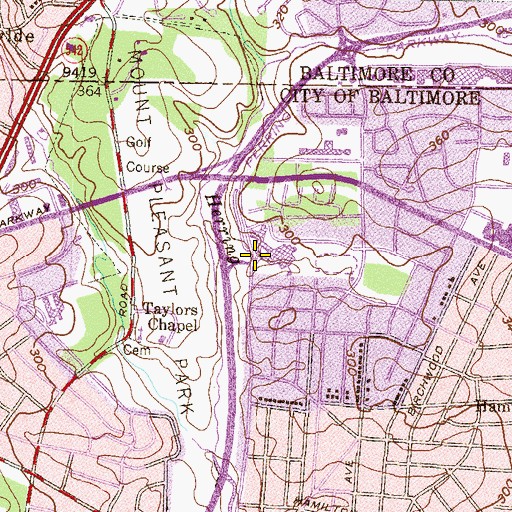 Topographic Map of Reginald F Lewis High School, MD