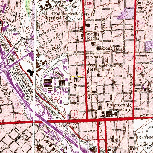Topographic Map of Career Academy, MD