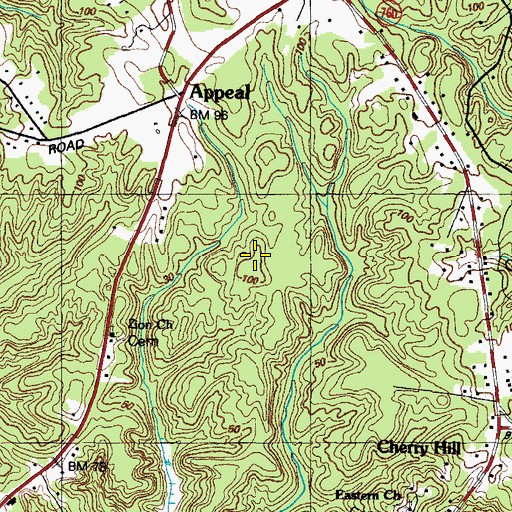 Topographic Map of Mill Creek Middle School, MD