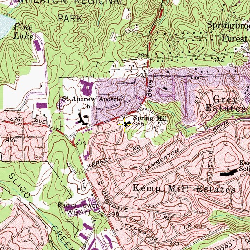 Topographic Map of Randolph Academy Alternative School, MD