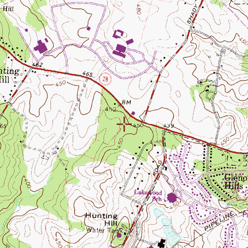 Topographic Map of The Universities at Shady Grove, MD